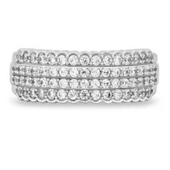 Diamond Multi-Row Anniversary Band In 10K White Gold (3/4 Ct. Tw.)