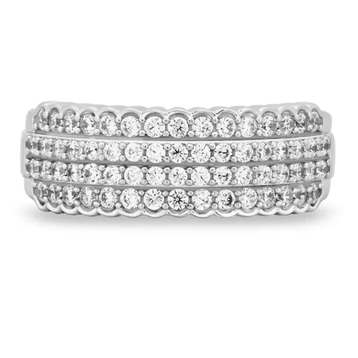Diamond Multi-Row Anniversary Band In 10K White Gold (3/4 Ct. Tw.)