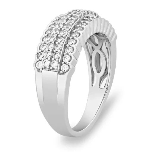 Diamond Multi-Row Anniversary Band In 10K White Gold (3/4 Ct. Tw.)