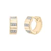 Diamond Multi-Row Ribbed Hoop Earrings In Vermeil, 11.5Mm (1/7 Ct. Tw.)