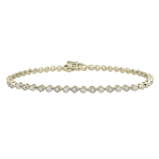 Diamond Multi-Shape Bracelet In 10K Yellow Gold (1 Ct. Tw.)