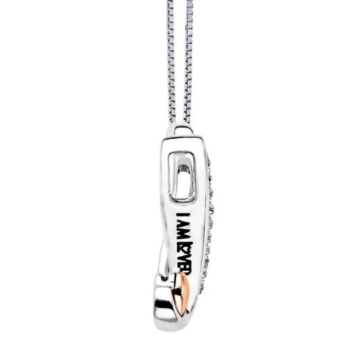 Diamond "N" Necklace In Sterling Silver