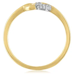Diamond Open Heart Ring In 14K Yellow Gold (1/10 Ct. Tw.)
