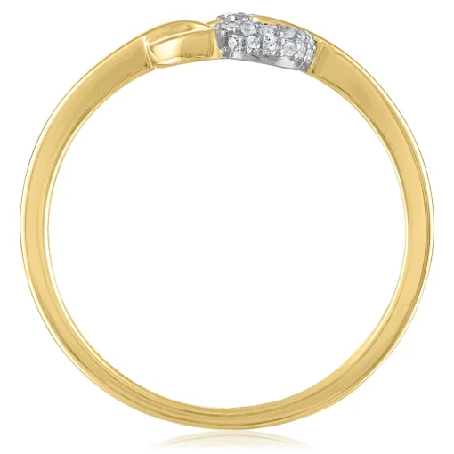 Diamond Open Heart Ring In 14K Yellow Gold (1/10 Ct. Tw.)