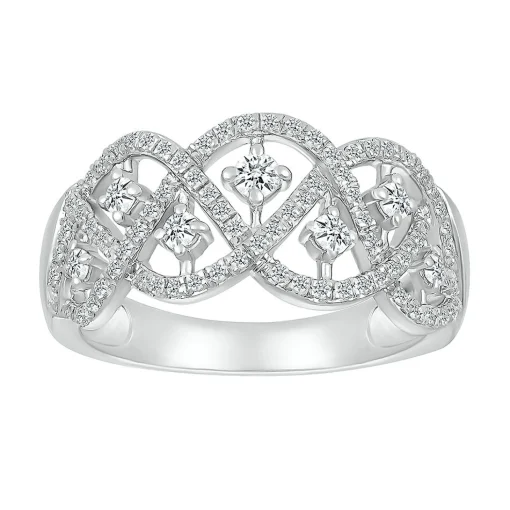 Diamond Open Ring In 10K White Gold (1/2 Ct. Tw.)