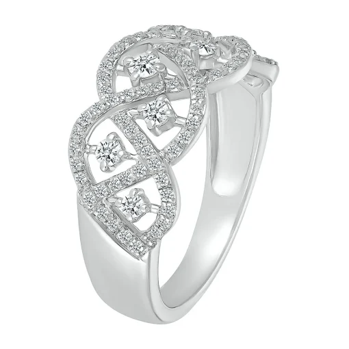 Diamond Open Ring In 10K White Gold (1/2 Ct. Tw.)