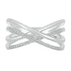 Diamond Open X Ring In Sterling Silver (1/7 Ct. Tw.)
