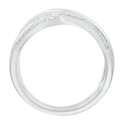 Diamond Open X Ring In Sterling Silver (1/7 Ct. Tw.)