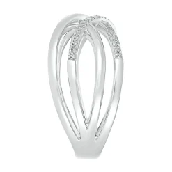 Diamond Open X Ring In Sterling Silver (1/7 Ct. Tw.)