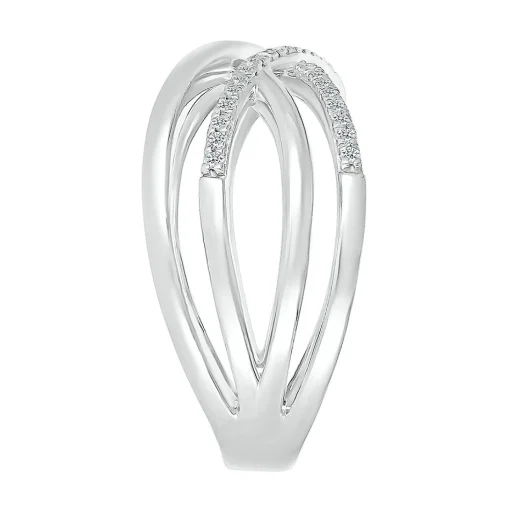 Diamond Open X Ring In Sterling Silver (1/7 Ct. Tw.)