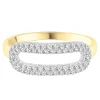 Diamond Oval Link Ring In 10K Yellow Gold (1/3 Ct. Tw.)