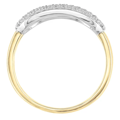 Diamond Oval Link Ring In 10K Yellow Gold (1/3 Ct. Tw.)