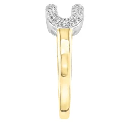 Diamond Oval Link Ring In 10K Yellow Gold (1/3 Ct. Tw.)