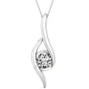 Diamond Pendant Swirl In 14K White Gold (1/8 Ct. Tw.)