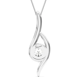 Diamond Pendant Swirl In 14K White Gold (1/8 Ct. Tw.)