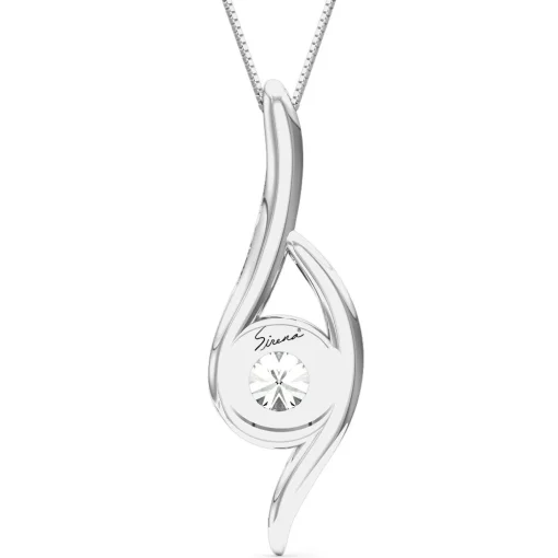 Diamond Pendant Swirl In 14K White Gold (1/8 Ct. Tw.)