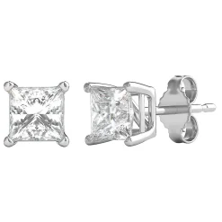 Diamond Princess-Cut Solitaire Stud Earrings In (1 Ct. Tw.)