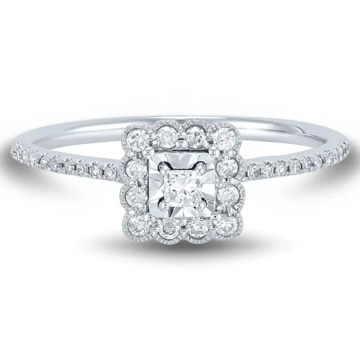 Diamond Promise Ring In 10K White Gold (1/4 Ct. Tw.)