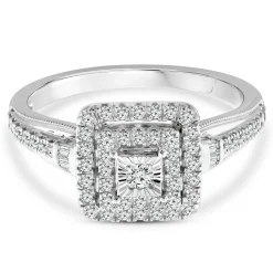 Diamond Promise Ring In 10K White Gold (3/8 Ct. Tw.)