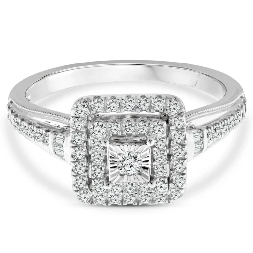 Diamond Promise Ring In 10K White Gold (3/8 Ct. Tw.)