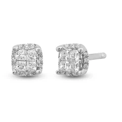 Diamond Quad Stud Earrings In (1/4 Ct. Tw.)