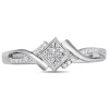 Diamond Quad-Center Bypass Promise Ring In Sterling Silver (1/5 Ct. Tw.)