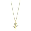 Diamond Rose Pendant In 10K Yellow Gold (1/8 Ct. Tw.)