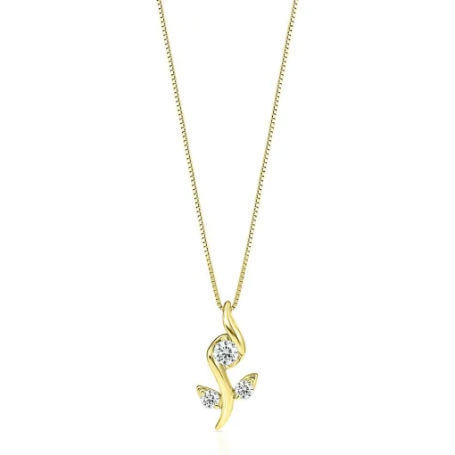Diamond Rose Pendant In 10K Yellow Gold (1/8 Ct. Tw.)