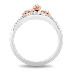 Diamond Rose Tiara "Belle" Ring In Sterling Silver & 10K Rose Gold (1/10 Ct. Tw.)