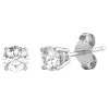 Diamond Round Solitaire Stud Earrings In 14K Gold