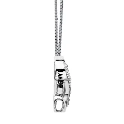 Diamond S Initial Pendant In Sterling Silver & 14K Rose Gold