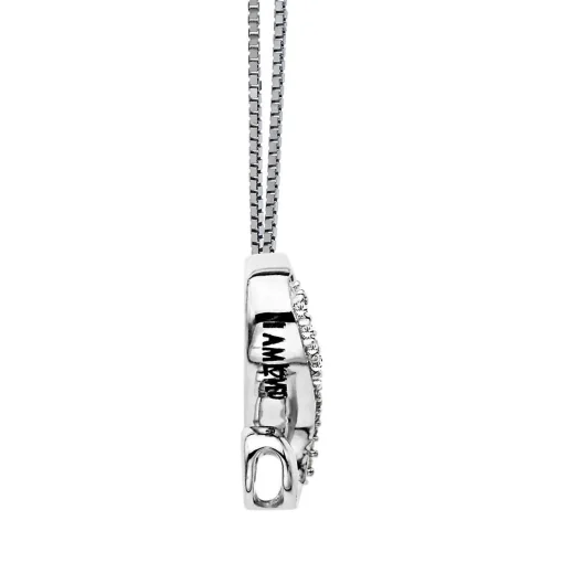 Diamond S Initial Pendant In Sterling Silver & 14K Rose Gold
