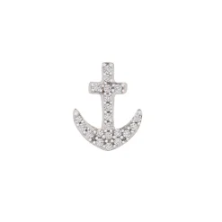 Diamond Single Stud Anchor Earring In 10K Yellow Gold