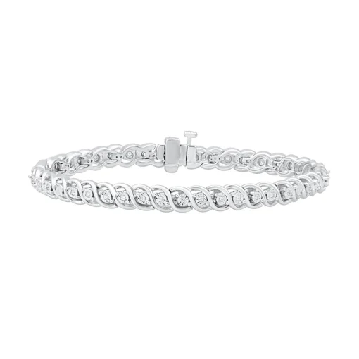 Diamond S-Link Bracelet In Sterling Silver (1/4 Ct. Tw.)