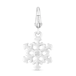 Diamond Snowflake Charm In Sterling Silver