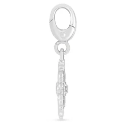 Diamond Snowflake Charm In Sterling Silver