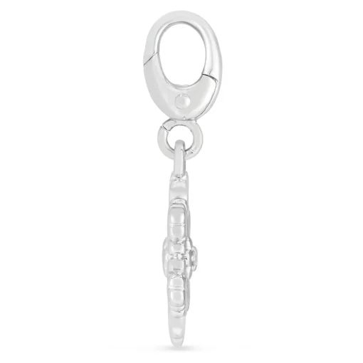 Diamond Snowflake Charm In Sterling Silver