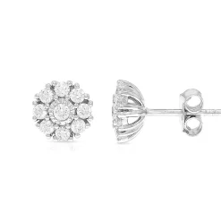 Diamond Solitaire Stud Earrings In