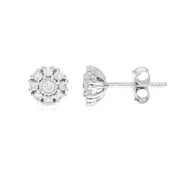 Diamond Solitaire Stud Earrings In