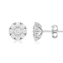 Diamond Solitaire Stud Earrings In