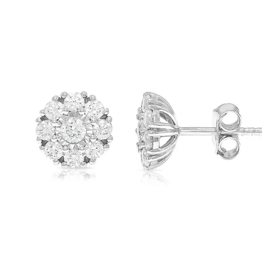 Diamond Solitaire Stud Earrings In