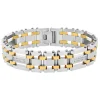 Diamond Stainless Steel Bracelet With Yellow Ion Plating, 8.5" (1/4 Ct. Tw.)