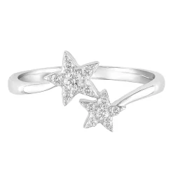 Diamond Star Ring In 10K White Gold (1/7 Ct. Tw.)
