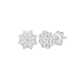 Diamond Starburst Stud Earrings In 10K Gold (1/10 Ct. Tw.)