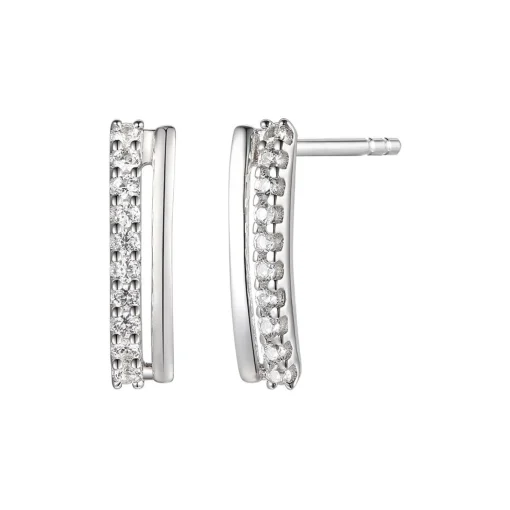Diamond Stick Stud Earrings In 10K White Gold (1/8 Ct. Tw.)