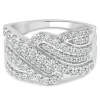 Diamond Swirl Ring In 10K White Gold (1 Ct. Tw.)
