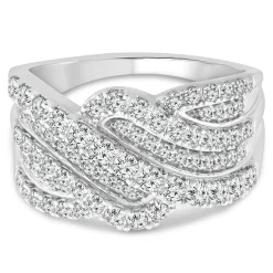 Diamond Swirl Ring In 10K White Gold (1 Ct. Tw.)