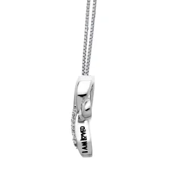 Diamond T Initial Pendant In Sterling Silver & 14K Rose Gold
