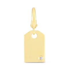 Diamond Tag Charm In 10K Yellow Gold