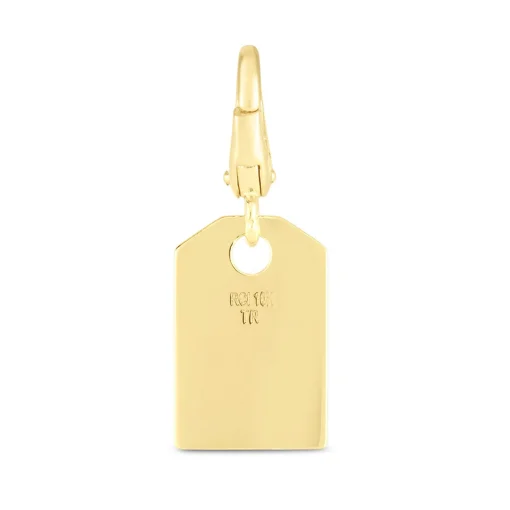Diamond Tag Charm In 10K Yellow Gold